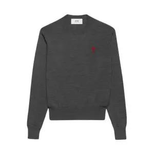 [아미]AMI de Coeur Sweater Heather Grey 아미 스몰 하트 로고 스웨터 헤더 그레이