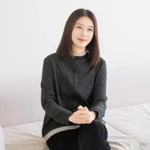 [마담4060]엄마옷 마담4060 버튼기모배색 데일리 중년여성 티셔츠-RTE2601007-