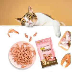 고양이 치석 제거 간식 연어 새우 닭고기 40g 12개입캣스낵 씨리얼 시리얼 크런치 기호성 과자 비스켓
