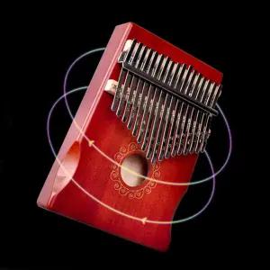 DGITEM 칼림바 17음계 엄지피아노 손가락악기 원목 마호가니 교육용 취미 생활 우드 휴대용 악기