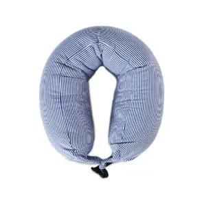 목쿠션 여행용 버클 휴대용 낮잠 목베개 기내용 블루 (WFKDXV6)