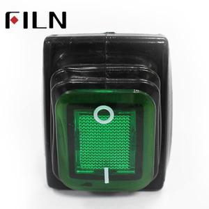 방수 온 오프 실버 접촉점 구리 핀 녹색 LED 램프 로커 스위치 kcd4 헤비 듀티 4 피트 220V 30A
