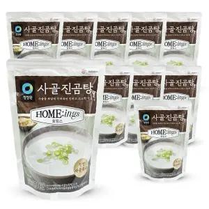 청정원 진하고 고소한 사골 진 곰탕 500g 10개국물 육수 곰국 우사 즉석 진한 냉장 설렁탕 떡국 사국