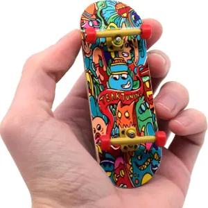 티크 튜닝 32mm 프로 핑거보드 열전달 그래픽 완성 레벨 부품으로 완전히 조립된 모양의 우드 데크34x97mm