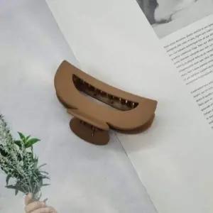 [콩심팥심]무광 반원형 헤어 집게핀 브라운 반묶음용