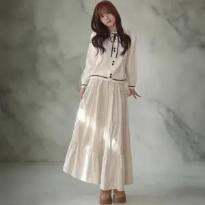 여성 데일리 캐주얼 프릴 롱스커트 바캉스룩