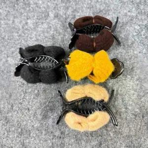 여성 미니 리본 똥머리 포니테일 집게핀 헤어 포인트