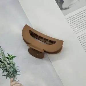 무광 반원형 헤어 집게핀 브라운 반묶음용