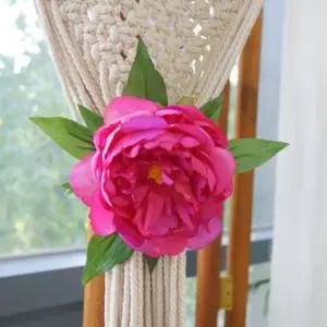 목단 꽃 커튼 집게 1P (진핑크) 장식 인테리어 플라워 악세사리 커텐 커텐인