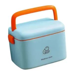 상비약약통 다용도 2단 구급함 소형 라이트블루 약보관함 가정용상자 약상자 휴대용 박스 용박스