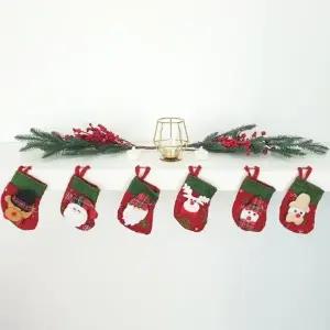 (디자인 크리스마스 양말주머니 랜덤)이거찜 크리스마스 양말 주머니 산타 루돌프 장식 트리장식