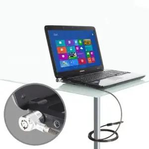 넷메이트 SLL01 노트북 도난방지 잠금 시건 장치 1.8m와이어잠금 잠금홀더 자물쇠