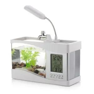 미니 수족관 어항 구피 열대어 키우기 온도계 시계
