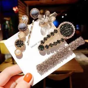 ( )큐빅 헤어핀 5종 세트 심플한 집게핀 디자인