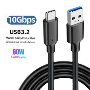 USB 3.2 10Gbps 3A 60W QC 3.0 타입 C 케이블 A to 타입-C Gen2 데이터 전송 SSD 하드 디스크 고속 충전