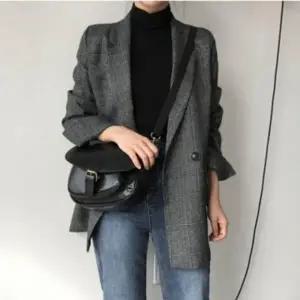 여성 모던 자켓 클래식 포인트 스타일링 체크 패턴 캐주얼 체크 자켓