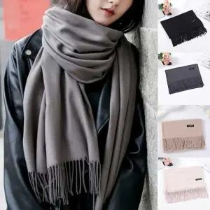 부드럽고 도톰한 베이직 컬러 캐시미어 스카프 머플러 목도리 4컬러