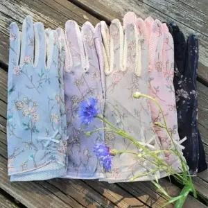 망사 프린트 여성 여름 장갑 터치 운전장갑