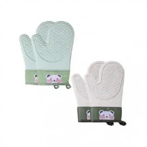 [기회공작소] 실리콘 내열성 주방 장갑 곰돌이 패턴 쿠킹 아이템 오븐 베이킹 필수템 냄비