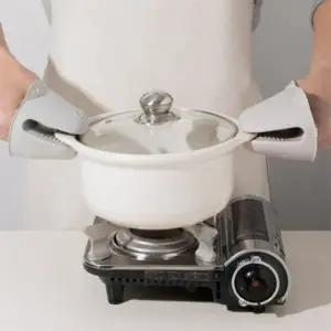 실용적인 내열 악어 주방 장갑 실리콘 조리 오븐 보호