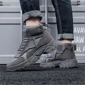 남성 스웨이드 워커 스타일 하이탑 운동화 스니커즈 3색