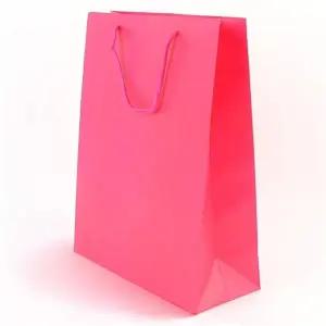 컬러 무지 쇼핑백 대 핑크 종이 선물백 생일 기념일