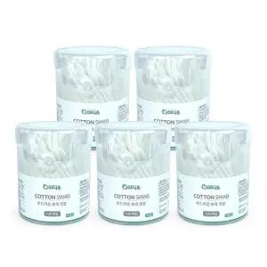 뾰족 화장면봉 메이크업 부드러운 120P(원통)-5개 파우치 이지앤 면봉 뾰족 양면