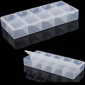 케이스 약통 보관함 투명 알약함 직사각 PP 10칸 알약