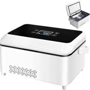 인슐린 쿨러 여행 상자 휴대용 미니 약물 냉장고 USB 충전식 LCD 디스플레이가 있는 손잡이가 배터리 가정