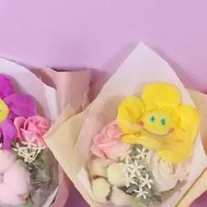 쌍문상회 특이한꽃다발 귀여운 스마일 인형 미니 꽃다발 3coor 어린이집 유치원 졸업