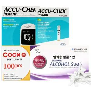 아큐첵 인스턴트 혈당 측정기 세트 혈당계+시험지 60매+콕란셋 110개+알콜솜 100매