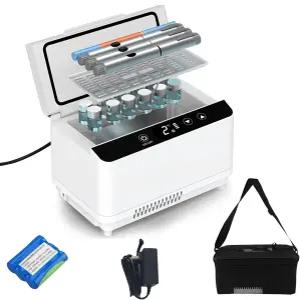 전기 인슐린 쿨러 여행용 케이스 박스 약물 냉각기 TSA 승인 휴대용 냉장고 LCD 디스플레이가 있는 2-18°C