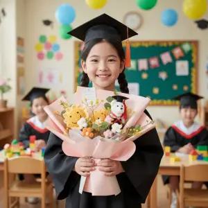 발표회 어린이집 졸업식 신상품 선물 초등학교 졸업인형꽃다발 기획상품 조화 유치원 니트 학예회