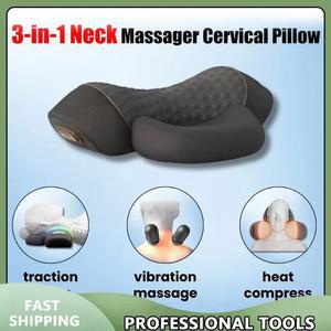 목마사지베게 3-in-1 목 경추 진동 마사지 마사지기 온열 베개 견인