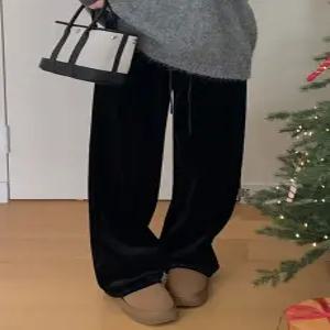 벨벳 밍크기모 와이드 밴딩 팬츠 (one color)