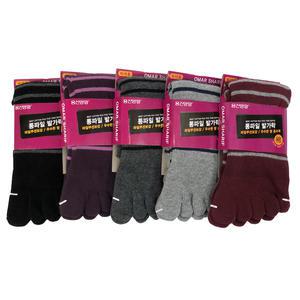 용신 여자 쿠션 통파일 발가락 양말 링글 5켤레