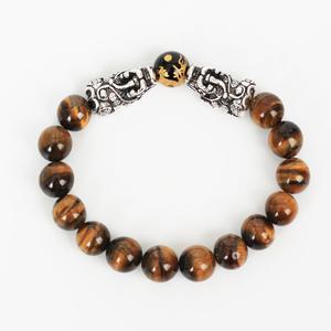 성공운 재물운상승 천연 호안석 오닉스 원석 금룡조각 순은 비휴 팔찌 10mm