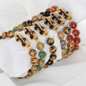 재물운 성공운 용조각 자마노/호안석/오닉스/테라헤르츠/비취옥 천연원석 비휴팔찌