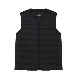 [잠뱅이]남성) 라운드넥 지퍼 경량 다운 베스트_AM4WWV701-BK