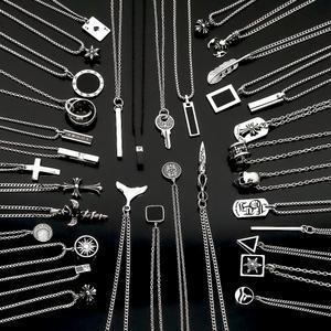 써지컬스틸 심플 해골 돌고래 별 반지 열쇠 십자가 코인 동전 오닉스 스틱 깃털 롱체인 60종인기 여자 남자 패션목걸이