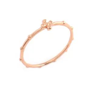 14k 로즈 심플 십자가 묵주 반지 01