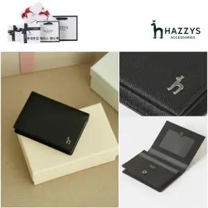 [롯데백화점]헤지스ACC [선물포장][완판리오더] 블랙 가죽 라인배색 카드지갑[명함지갑] HJHO3E603BK