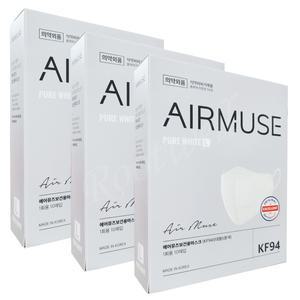 에어뮤즈 보건용마스크 KF94 대형 퓨어화이트(10매) x 3통 흰색마스크