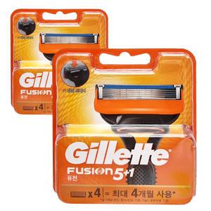 질레트 퓨전 매뉴얼 면도날 4입 X 2개 / 정품