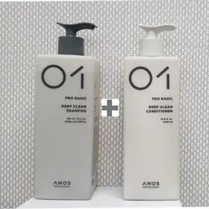 아모스 프로 베이직 딥 클린 샴푸 1000ml+컨디셔너 1000ml 1set