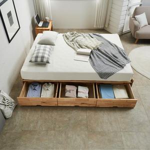 카엘 이스턴킹 2000 수납형 노헤드 침대 참죽 원목 프레임