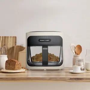 투명 글라스 에어프라이어 4L 터치 베이지 MAF-H400CW