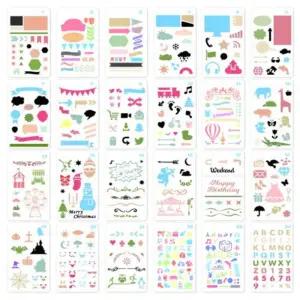 RR 스텐실 판 24종세트 모양 인쇄 미술 놀이