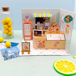 [문구티쳐] 토단(TD) 3D 입체 종이 퍼즐 미니스토어 (아이스크림샵) 1인세트 DIY 장식소품 인형집 퍼즐놀이 학습교구활동 만들기수업