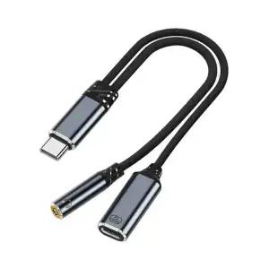 USB-C 3.5mm + C 듀얼 젠더 100W 이어폰 충전 호환